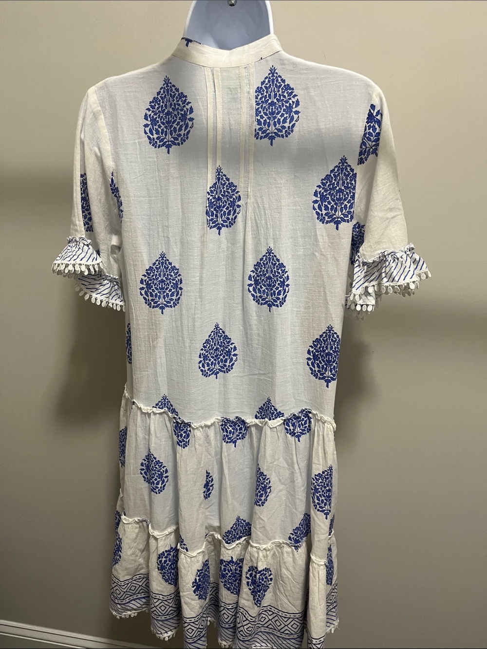 ICONIQUE 100% Cotton Embroidered Tiered Dress - Picture 7 of 7